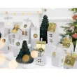 kalendarz adwentowy diy domki bialo zlote partydeco