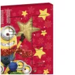 kalendarz adwentowy minionki z czekoladkami czerwony dekora