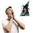 kapelusz czarownica deluxe welon z piorem zielony smiffys