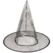 kapelusz czarownica pajeczyna przezroczysty srebrny czakos