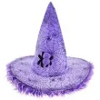 kapelusz czarownica z pajakiem fioletowy