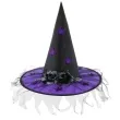 kapelusz czarownica z rozami fioletowy