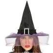 kapelusz czarownica z welonem guirca