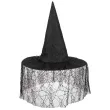 kapelusz czarownica z woalka czarny boland