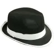 kapelusz gangster czarny z biala lamowka rozmiar s