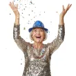 kapelusz happy new year sylwester niebiesko srebrny godan