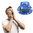 kapelusz happy new year sylwester niebiesko srebrny godan