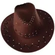 kapelusz kowboj brazowy ciemny partytino