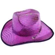 kapelusz kowboj w lila cekiny