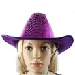 kapelusz kowboj w lila cekiny