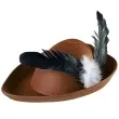 kapelusz mysliwy z piorkiem brazowy kraszek