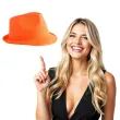 kapelusz neon fedora pomaranczowy funny fashion
