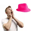 kapelusz neon fedora rozowy funny fashion