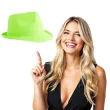 kapelusz neon fedora zielony funny fashion