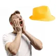 kapelusz neon fedora zolty funny fashion