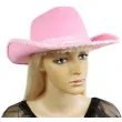 kapelusz rozowy kowboj brzeg z cekinami filc