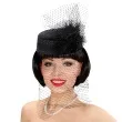 kapelusz toczek z woalka czarny widmann