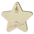 karnet wesolych swiat gwiazda drewniana 90x95 mm