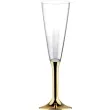 kieliszki jednorazowe szampan long xl zlote chrom goldplast 160 ml 10 szt