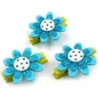 klamerki ozdobne kwiatki blekitne 3 szt
