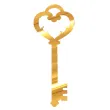 klucz do lania wosku andrzejki klucz 6 zloty akryl 10 cm