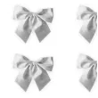 kokardki dekoracyjne na prezent srebrne partypal 12 szt