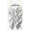 kokardki dekoracyjne na prezent srebrne partypal 3 szt