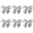 kokardki dekoracyjne na prezent srebrne partypal 6 szt