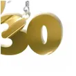 kolczyki 30 urodziny zloty lustrzany 38x25 mm