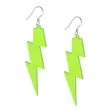 kolczyki blyskawice neonowe zielone 20x70 mm