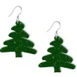 kolczyki choinka zielony brokatowy 45x45 mm