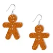kolczyki ciasteczkowy ludzik pomaranczowy brokat 35x45 mm
