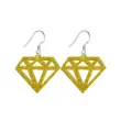 kolczyki diamenty zloty brokat 35x30 mm