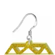 kolczyki diamenty zloty brokat 35x30 mm