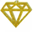 kolczyki diamenty zloty brokat 35x30 mm