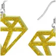 kolczyki diamenty zloty brokat 35x30 mm