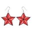 kolczyki drukowane boze narodzenie czerwona gwiazda 42 x 40 mm
