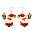 kolczyki drukowane boze narodzenie mikolaj z prezentem 40 x 40 mm