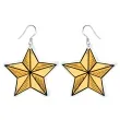 kolczyki drukowane boze narodzenie zolta gwiazdka 42 x 40 mm