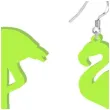 kolczyki flamingi neonowe zielone 35x60 mm