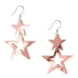 kolczyki gwiazdki blysk rose gold lustrzane 40x55 mm