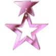 kolczyki gwiazdki blysk rozowe lustrzane 40x55 mm