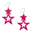 kolczyki gwiazdki classic rozowe 40x55 mm