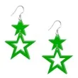 kolczyki gwiazdki classic zielone 40x55 mm