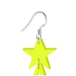 kolczyki gwiazdki neonowe zolte 40x55 mm