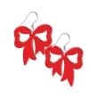 kolczyki kokardy cheerleaderek czerwone 37 x 34 mm
