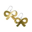 kolczyki kokardy nieskonczonosci zlote lustrzane 37 x 25 mm