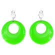 kolczyki kolka neonowe na klipsie zielony partypal 4 5 cm