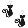 kolczyki kotki i ogonkowe zawijaski czarne 50x45 mm