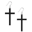 kolczyki krzyze classic czarne 30x50 mm